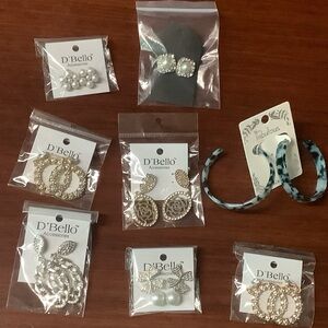 Gold or Patterns or Silver or Pearls Earrings Pairs